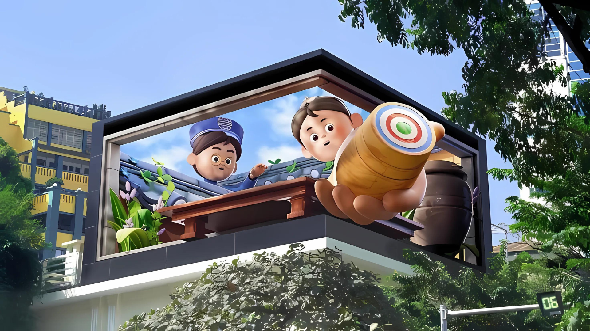 Anamorphic display technology for eye-catching outdoor advertising